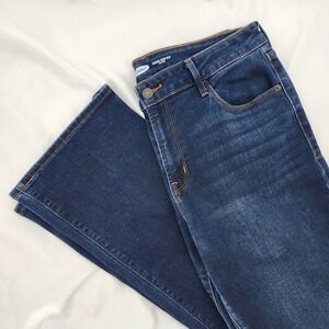 Old Navy Womens Kicker Boot Cut Jeans Size 12 Dark Wash Stretch Capsule Modern